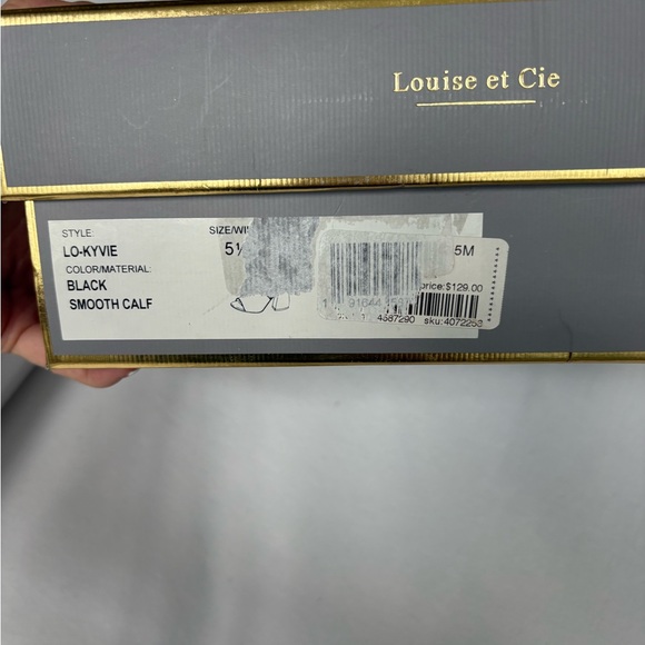 Louise et Cie Black Leather Peep-Toe Mules NWB - Picture 5 of 5